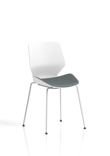 Florence White Frame Visitor Chair Bespoke Colour Seat Rivet Tensile