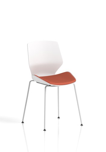 Florence White Frame Visitor Chair Bespoke Colour Seat Quest Crab