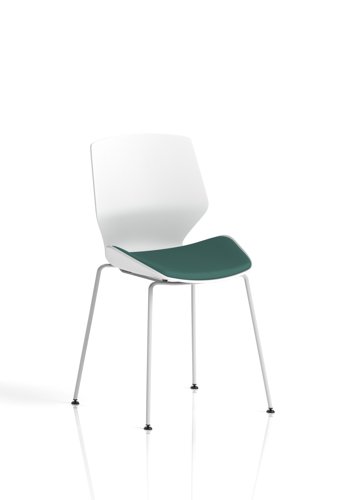 Florence White Frame Visitor Chair Bespoke Colour Seat Quest Kelp