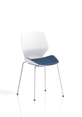Florence White Frame Visitor Chair Bespoke Colour Seat Quest Limpet