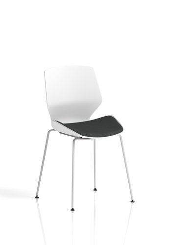 Florence White Frame Visitor Chair Bespoke Colour Seat Quest Mussel