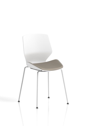 Florence White Frame Visitor Chair Bespoke Colour Seat Quest Salt