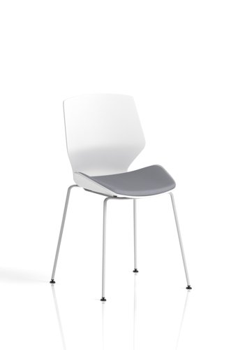 Florence White Frame Visitor Chair Bespoke Colour Seat Quest Shell