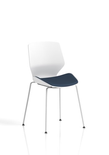 Florence White Frame Visitor Chair Bespoke Colour Seat Quest Whelk