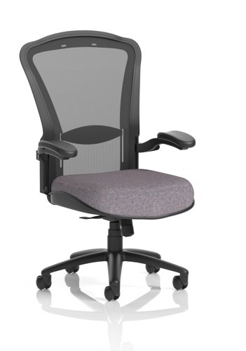Houston Heavy Duty Task Operator Chair Black Mesh Back Bespoke Colour Seat Rivet Fuse