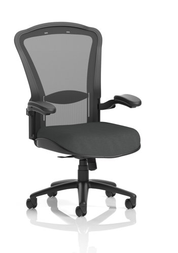 Houston Heavy Duty Task Operator Chair Black Mesh Back Bespoke Colour Seat Quest Mussel
