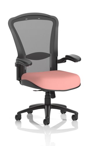 Houston Heavy Duty Task Operator Chair Black Mesh Back Bespoke Colour Seat Quest Shrimp