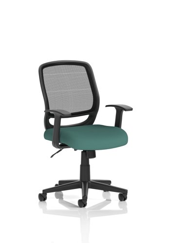 Mave Task Operator Chair Black Mesh With Arms Bespoke Colour Seat Quest Kelp