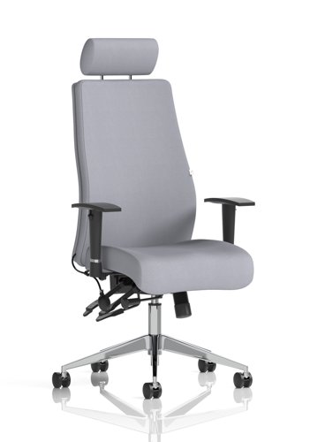 Onyx Ergo Posture Chair With Height Adjustable Arms With Headrest Bespoke Colour Back And Seat Quest Shell