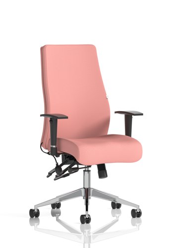 Onyx Ergo Posture Chair With Height Adjustable Arms Without Headrest Bespoke Colour Back And Seat Quest Shrimp