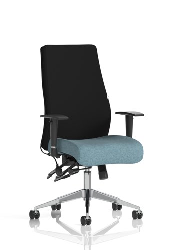 Onyx Ergo Posture Chair With Height Adjustable Arms Without Headrest Bespoke Colour Seat Rivet Quench
