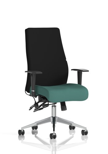 Onyx Ergo Posture Chair With Height Adjustable Arms Without Headrest Bespoke Colour Seat Quest Kelp