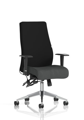 Onyx Ergo Posture Chair With Height Adjustable Arms Without Headrest Bespoke Colour Seat Quest Mussel