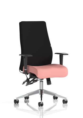 Onyx Ergo Posture Chair With Height Adjustable Arms Without Headrest Bespoke Colour Seat Quest Shrimp