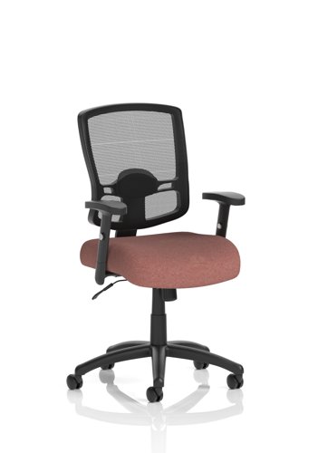 Portland Task Operator Chair Mesh Back With Height Adjustable Arms Bespoke Colour Seat Rivet Forge
