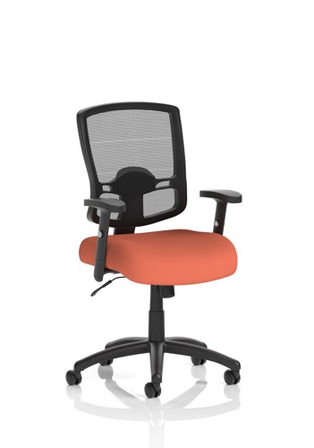 Portland Task Operator Chair Mesh Back With Height Adjustable Arms Bespoke Colour Seat Quest Crab