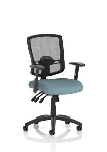 Portland III Mesh Back With Height Adjustable Arms Bespoke Colour Seat Rivet Quench