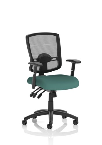 Portland III Mesh Back With Height Adjustable Arms Bespoke Colour Seat Quest Kelp