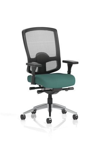 Regent High Mesh Back Ergonomic Task Operator Office Chair With Height Adjustable Arms Bespoke Colour Seat Quest Kelp