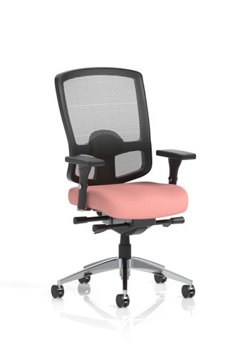 Regent High Mesh Back Ergonomic Task Operator Office Chair With Height Adjustable Arms Bespoke Colour Seat Quest Shrimp