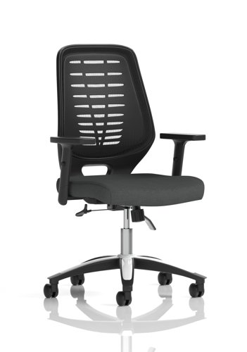 Relay Task Operator Chair Black Back With Height Adjustable Arms Bespoke Colour Quest Mussel