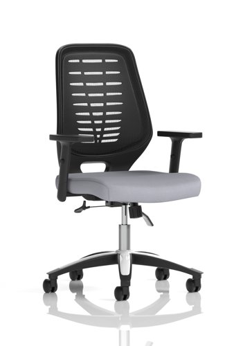 Relay Task Operator Chair Black Back With Height Adjustable Arms Bespoke Colour Quest Shell