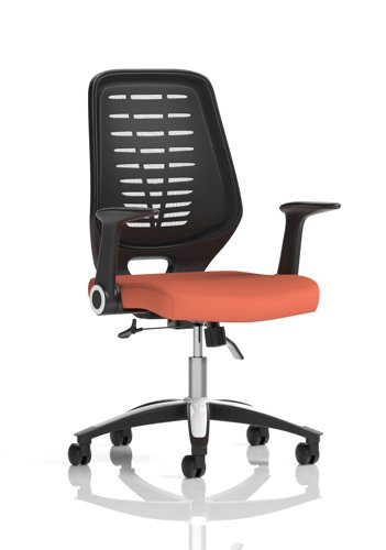 Relay Task Operator Chair Black Back With Folding Arms Bespoke Colour Quest Crab