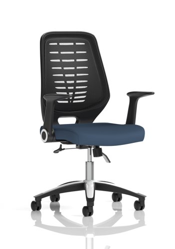 Relay Task Operator Chair Black Back With Folding Arms Bespoke Colour Quest Whelk
