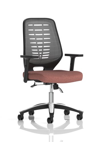 Relay Task Operator Chair Silver Back With Height Adjustable Arms Bespoke Colour Rivet Forge