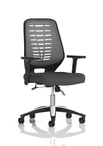 Relay Task Operator Chair Silver Back With Height Adjustable Arms Bespoke Colour Quest Mussel