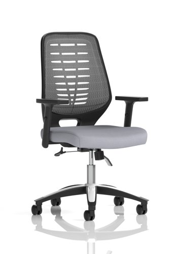 Relay Task Operator Chair Silver Back With Height Adjustable Arms Bespoke Colour Quest Shell