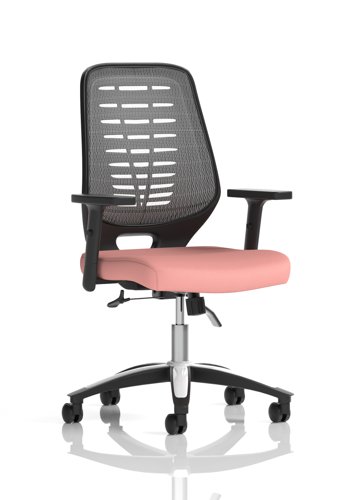 Relay Task Operator Chair Silver Back With Height Adjustable Arms Bespoke Colour Quest Shrimp