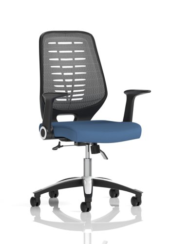 Relay Task Operator Chair Silver Back With Folding Arms Bespoke Colour Quest Limpet