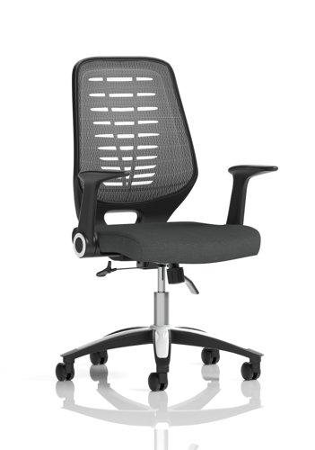 Relay Task Operator Chair Silver Back With Folding Arms Bespoke Colour Quest Mussel