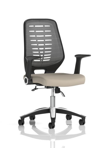 Relay Task Operator Chair Silver Back With Folding Arms Bespoke Colour Quest Salt