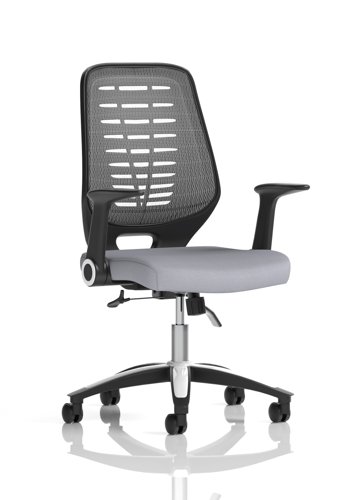 Relay Task Operator Chair Silver Back With Folding Arms Bespoke Colour Quest Shell