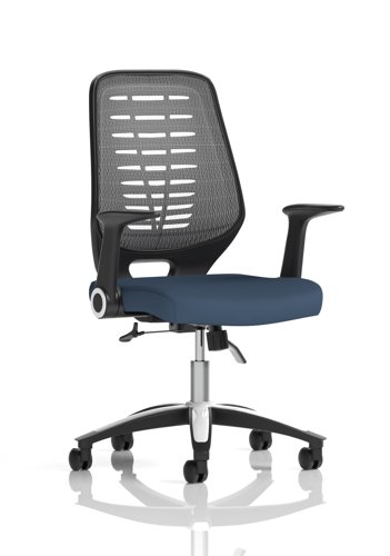 Relay Task Operator Chair Silver Back With Folding Arms Bespoke Colour Quest Whelk