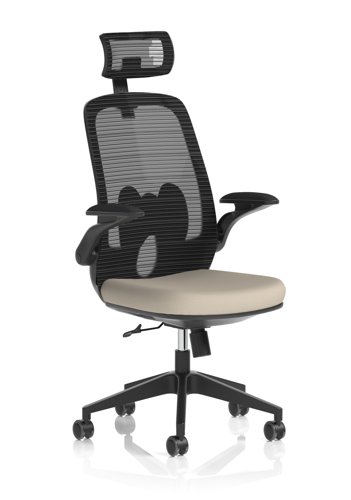 Sigma Executive Mesh Chair With Folding Arms Bespoke Colour Seat Quest Salt