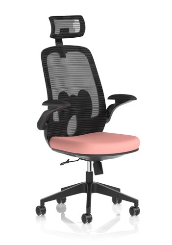 Sigma Executive Mesh Chair With Folding Arms Bespoke Colour Seat Quest Shrimp