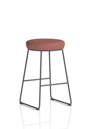 Turin Stool Black Frame Bespoke Colour Rivet Forge Seat Pad