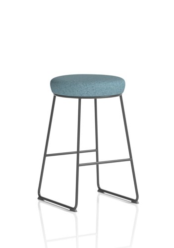 Turin Stool Black Frame Bespoke Colour Rivet Quench Seat Pad