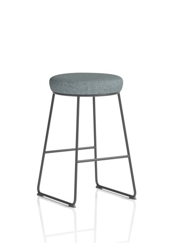 Turin Stool Black Frame Bespoke Colour Rivet Tensile Seat Pad
