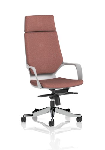 Xenon Executive White Shell High Back With Headrest Bespoke Colour Back And Seat Rivet Forge