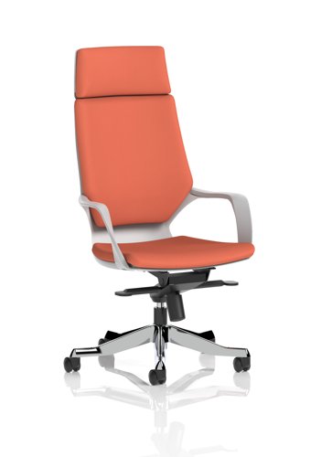 Xenon Executive White Shell High Back With Headrest Bespoke Colour Back And Seat Quest Crab