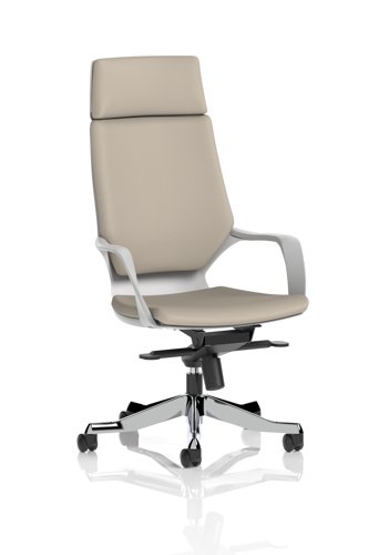 Xenon Executive White Shell High Back With Headrest Bespoke Colour Back And Seat Quest Salt