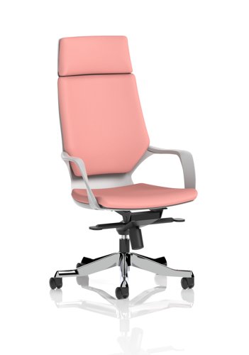 Xenon Executive White Shell High Back With Headrest Bespoke Colour Back And Seat Quest Shrimp