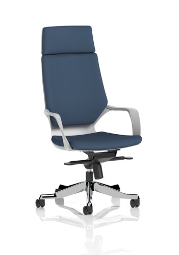 Xenon Executive White Shell High Back With Headrest Bespoke Colour Back And Seat Quest Whelk