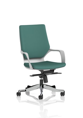 Xenon Executive White Shell Medium Back Bespoke Colour Back And Seat Quest Kelp