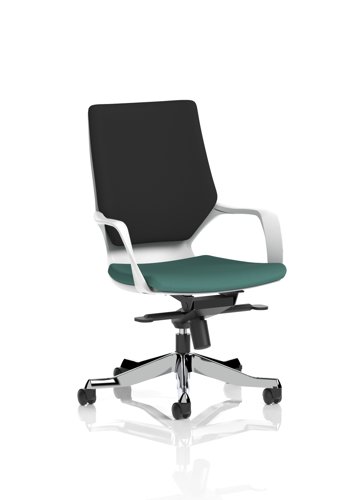 Xenon Executive White Shell Medium Back Bespoke Colour Seat Quest Kelp