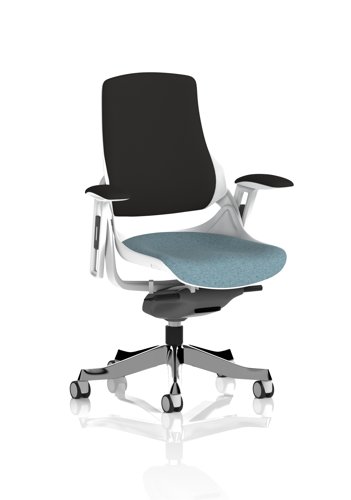 Zure White Shell Black Fabric Back Bespoke Colour Seat Rivet Quench